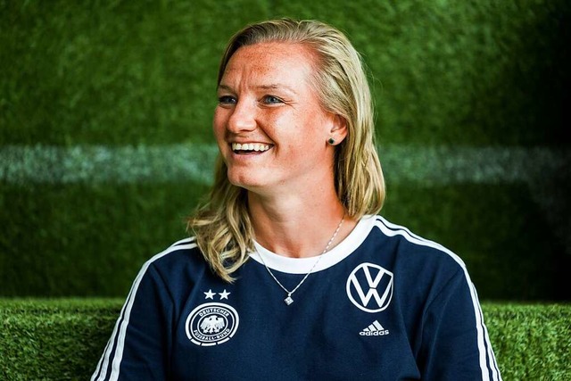 Alexandra Popp will bei der WM wieder ...elbstbewusstsein mangelt es ihr nicht.  | Foto: IMAGO/BEAUTIFUL SPORTS/Wunderl