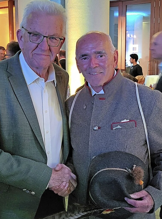 Ministerprsident Winfried Kretschmann und Walter Strohmeier in Berlin.  | Foto: Privat