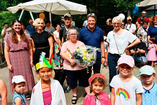 Leiterin Stephanie Hanser-Keller (von ... und die erste Leiterin Elvira Bahner.  | Foto: Heinz und Monika Vollmar