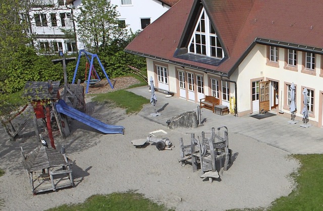 Der Auenbereich des Kindergarten Strittmatt bekommt ein Sonnensegel.  | Foto: Privat