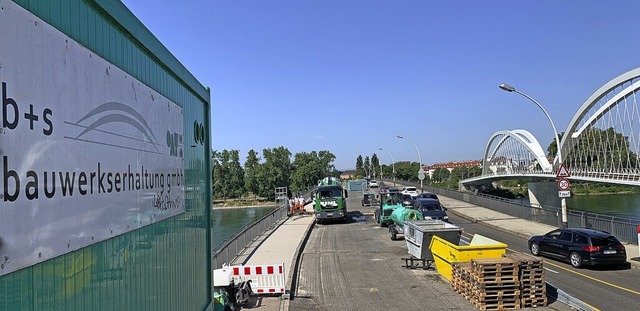 Die Sanierungsarbeiten auf der Europabrcke gehen planmig voran.  | Foto: Regierungsprsidium Freiburg