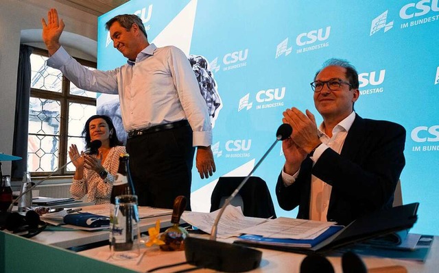 Wollen mit Wirtschaftskompetenz punkten: Markus Sder und seine CSU.  | Foto: Sven Hoppe