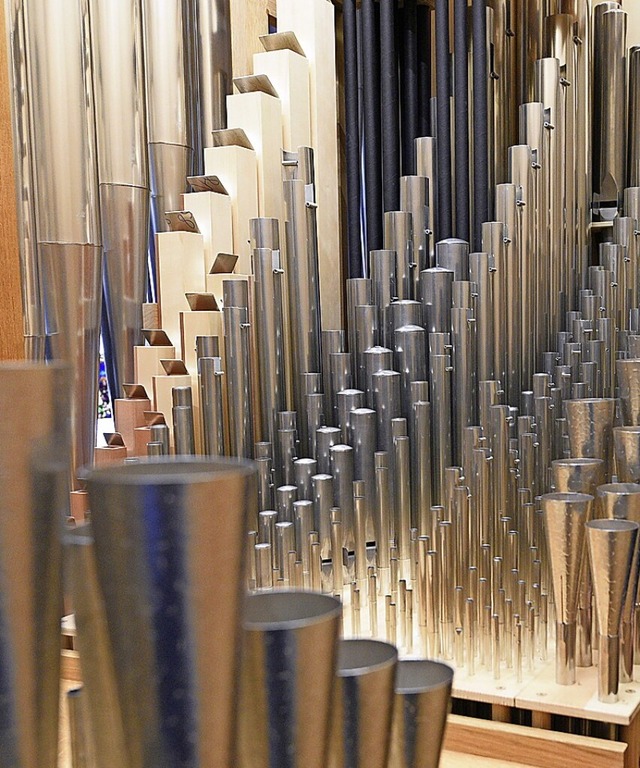 Innenleben der 2019 installierten Chororgel im Freiburger Mnster  | Foto: Thomas Kunz