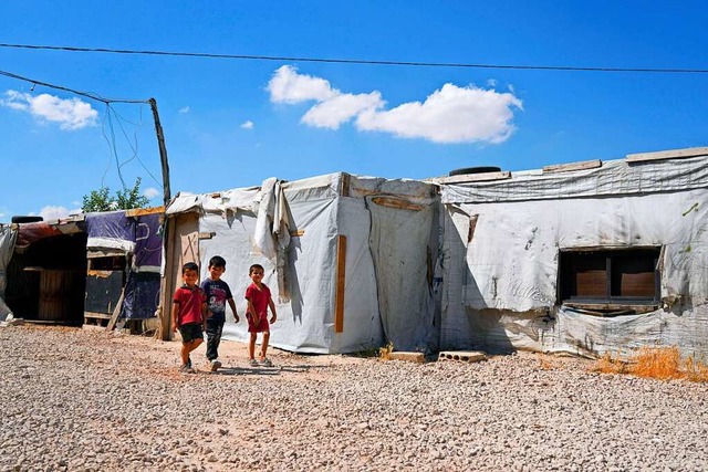 Syrische Kinder in einem Flchtlingslager in Jordanien.   | Foto: Bilal Hussein (dpa)