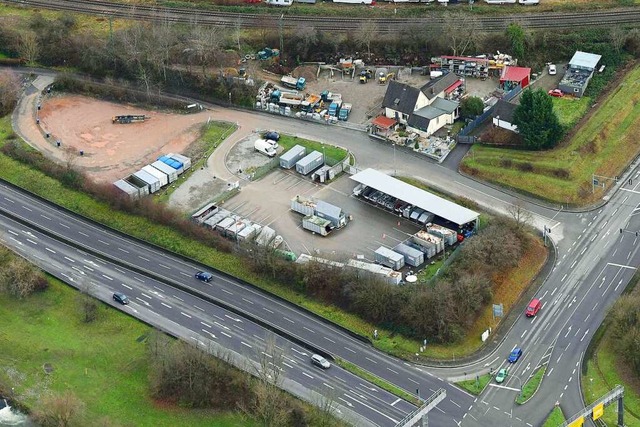 Der Recyclinghof Lrrach aus der Vogelperspektive.  | Foto: Erich Meyer