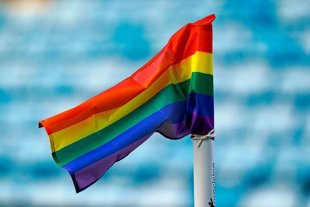 Die Regenbogenflagge steht symbolisch fr die Vielfalt der LSBTQI-Community.  | Foto: John Walton (dpa)