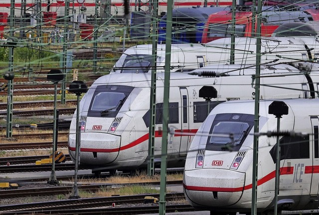 Die Bahn gilt als klimafreundliches Ve...ttel, ist aber vergleichsweise teuer.   | Foto: Christian Charisius (dpa)