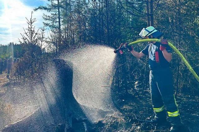 Feuerwehr und Landwirte löschen Brand in Löffingen