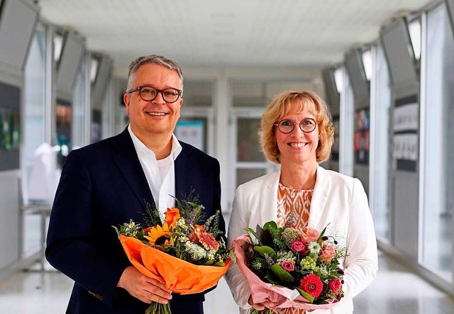 Sie nahmen Abschied von der  Heimschul...:  Eberhard Pfister und Nicola Heckner  | Foto: Schule