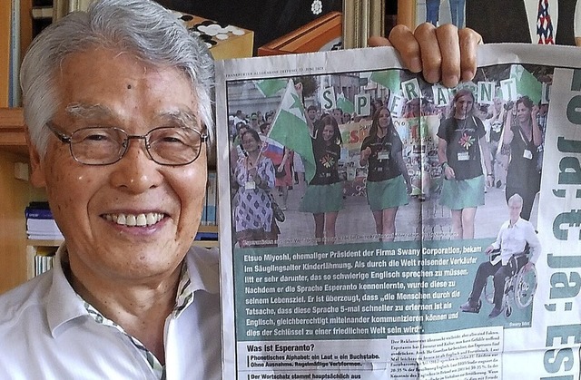 Etsuo Miyoshi setzt sich fr die Verbreitung von Esperanto ein  | Foto: Felix Lill