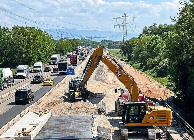 Baustelle auf der A5 zwischen Riegel u.... Diese Aufnahme wurde im Mai gemacht.  | Foto: Hans-Jrgen Trul