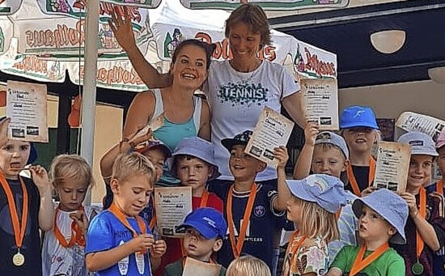20 Kinder nahmen an der Tennisolympiade teil.  | Foto: TC Wehr