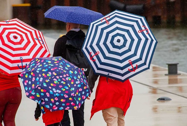 Nicht nur zu warm. Auch berdurchschni...h viel Regen viel dieses Jahr im Juli.  | Foto: Stefan Sauer (dpa)