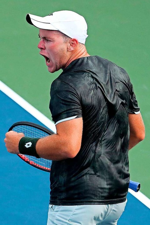 Dominik Koepfer bei seinem bislang erf...n Grand-Slam-Turnier: den US Open 2019  | Foto: AL BELLO (AFP)