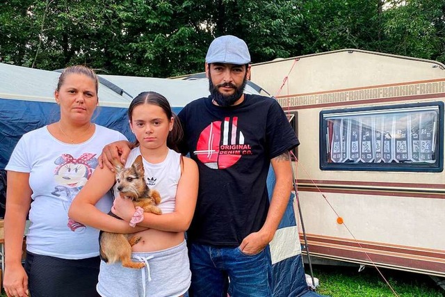 Brigitte Meinhardt und  Familie sind v...chutterner Campingplatz untergekommen.  | Foto: Mark Alexander