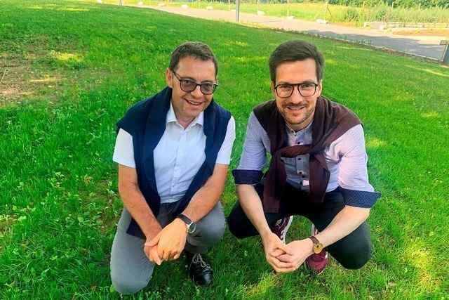 Die Oberb�rgermeister von Freiburg und Achern freuen sich aufs Pokalspiel