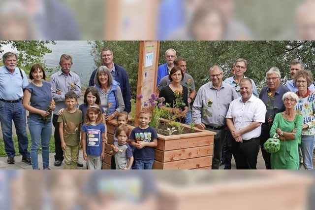 Tafeln am Rhein informieren �ber den Klimawandel