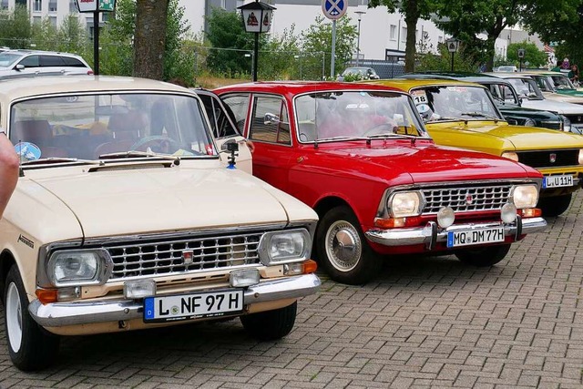 Aus ganz Deutschland und der Schweiz s...-Oldtimer nach Bad Sckingen gekommen.  | Foto: Michael Gottstein