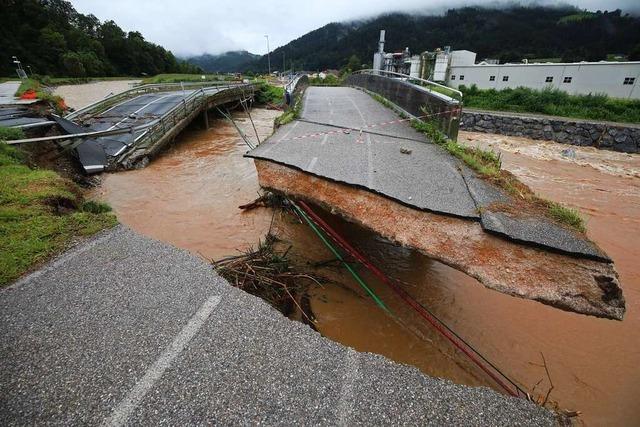 berschwemmungen und Dammbruch in Slowenien und sterreich