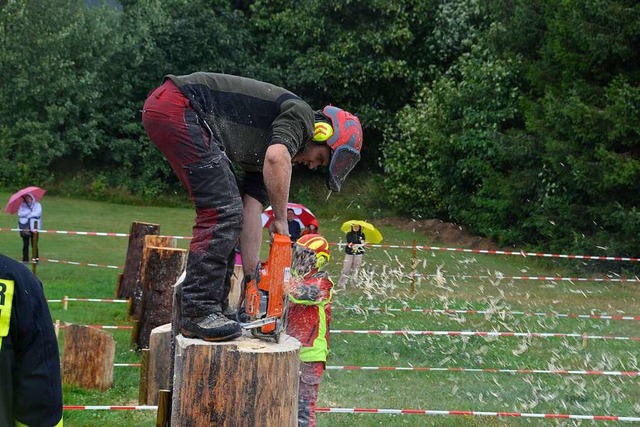 Der Holzfllerwettbewerb bildet den Abschluss der Grezi-Schweiz-Woche.  | Foto: Christiane Sahli