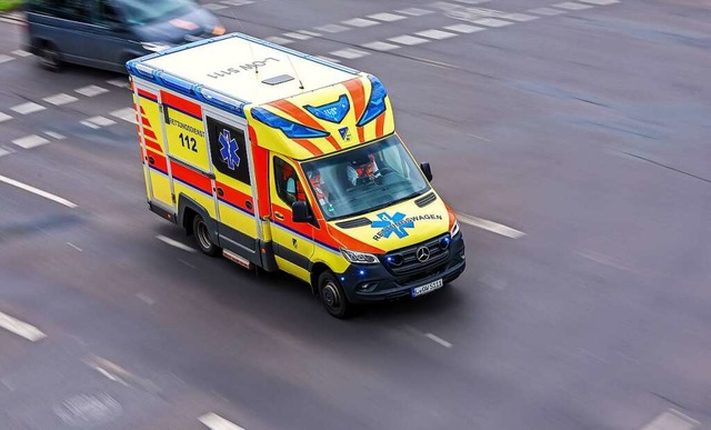 Der Rettungsdienst brachte den verletzten Motorradfahrer in ein Krankenhaus.  | Foto: Jan Woitas (dpa)