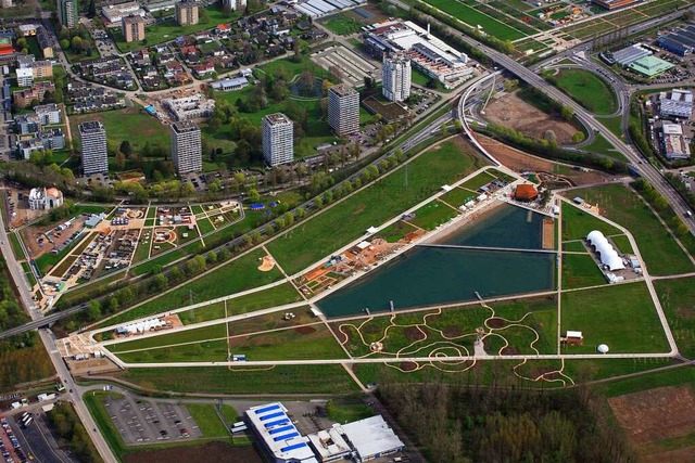 Der Seepark vor der Erffnung der Landesgartenschau im April 2018  | Foto: Erich Meyer 