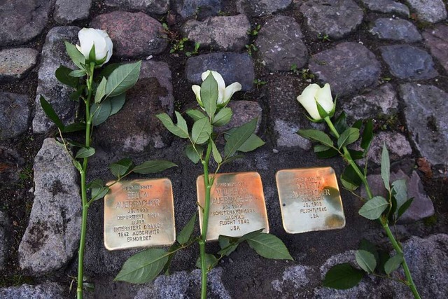 Die ersten Schopfheimer Stolpersteine liegen in der Wallstrae.  | Foto: Nicolai Kapitz