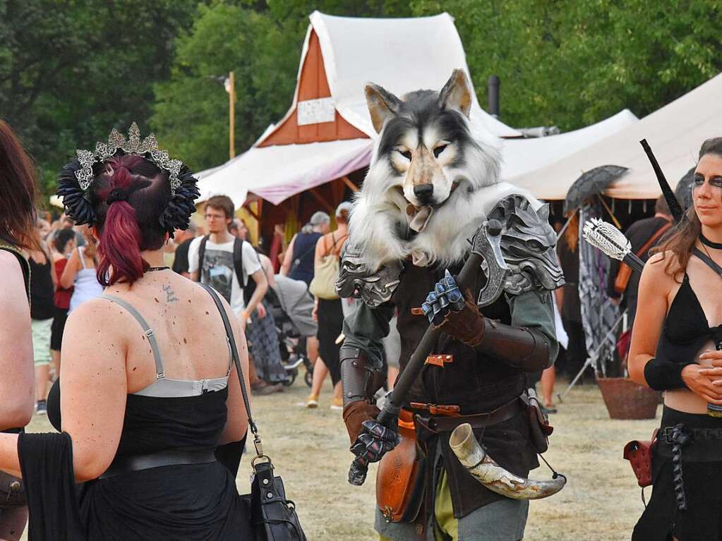 Ob mittelalterlich gewandet oder zivil: Die Besucher des Mittelalterlich Phantasie Spectaculum in Weil am Rhein hatten jede Menge Spa beim Festival.