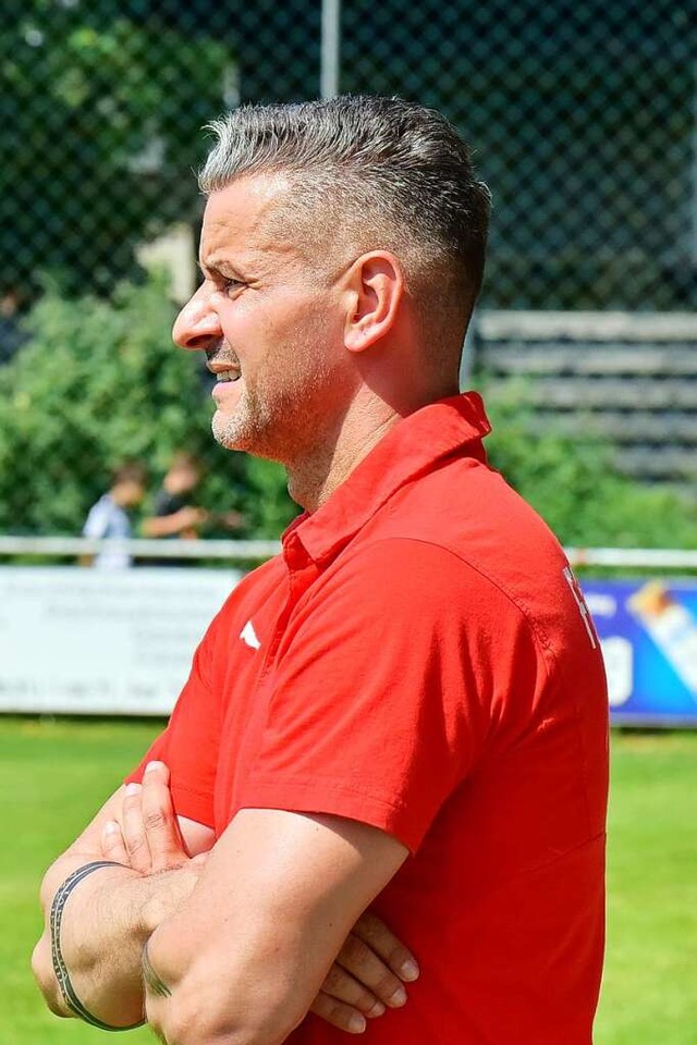 Stolz auf sein Auggener Team: Trainer Marco Schneider  | Foto: Daniel Thoma