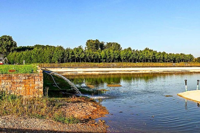 Langsam steigt der Wasserpegel im Stegmattensee wieder an.  | Foto: Endrik Baublies