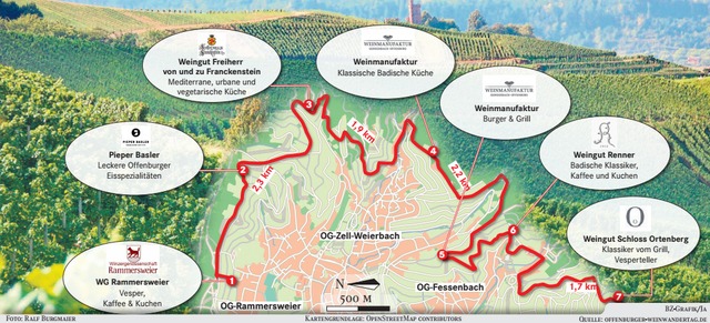 Sieben Stationen laden zur Einkehr  beim Offenburger Weinwandertag 2023 ein. 