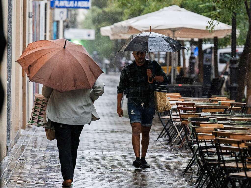 Regenschirmwetter in Madrid