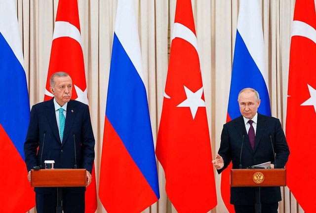 Erdogan und Putin bei ihrem Treffen in Sotschi  | Foto: MURAT CETIN MUHURDAR (AFP)