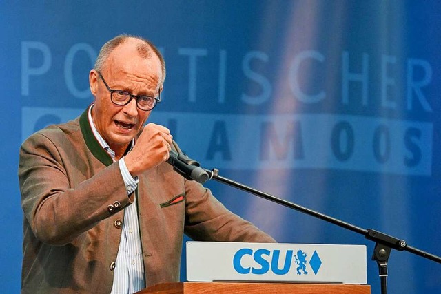 Friedrich Merz im bayerischen Wahlkampf  | Foto: Sven Hoppe (dpa)