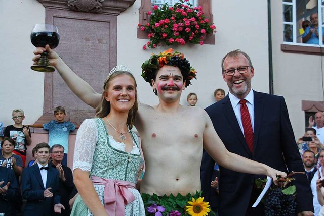 Weinprinzessin Lea Tritschler, Lorenz ... Lotis beim letzten Hoselipsfest 2019.  | Foto: Christiane Franz