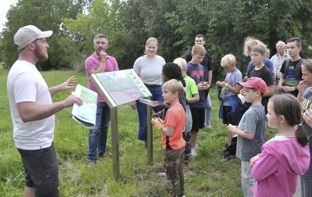 Informationstafeln mit Wildbiene Wanda...urch die Biodiversitt im Kaiserstuhl.  | Foto: Sebastian Ehret