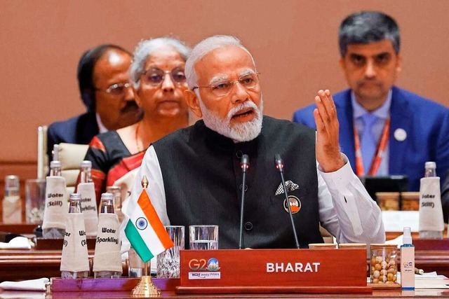 Indiens Premier Modi beim Gipfel in Neu Delhi  | Foto: LUDOVIC MARIN (AFP)