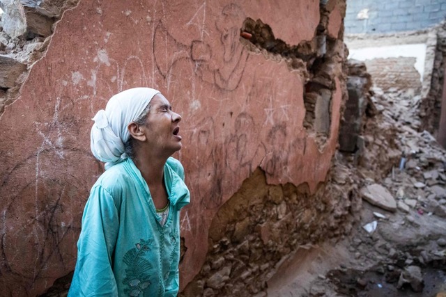 Leid und schwere Schden herrschen nac...arokko. Hier eine Szene aus Marrakesh.  | Foto: FADEL SENNA (AFP)