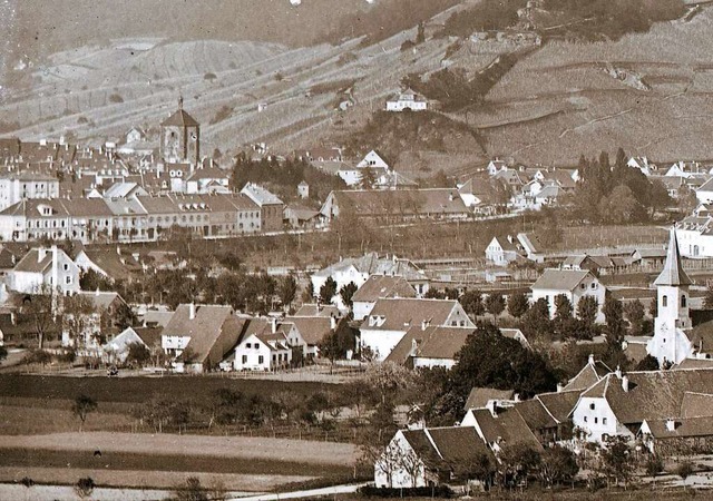 Diesen Blick vom Lorettoberg hat Gottl...hlssle und halblinks das Schwabentor.  | Foto: Gottlieb Theoder Hase (Stadtarchiv Freiburg M75/13/664)