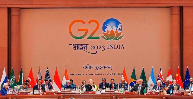 Die Schlusssitzung des G20-Gipfels in Neu Delhi.  | Foto: - (AFP)