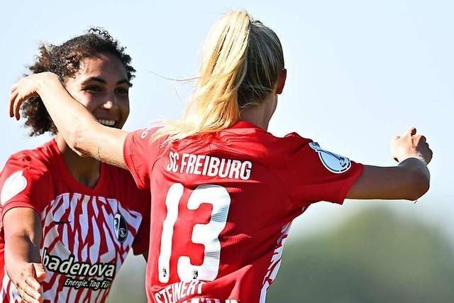 Fußballerinnen des SC Freiburg ziehen mit Derbysieg ins Achtelfinale des DFB-Pokals ein