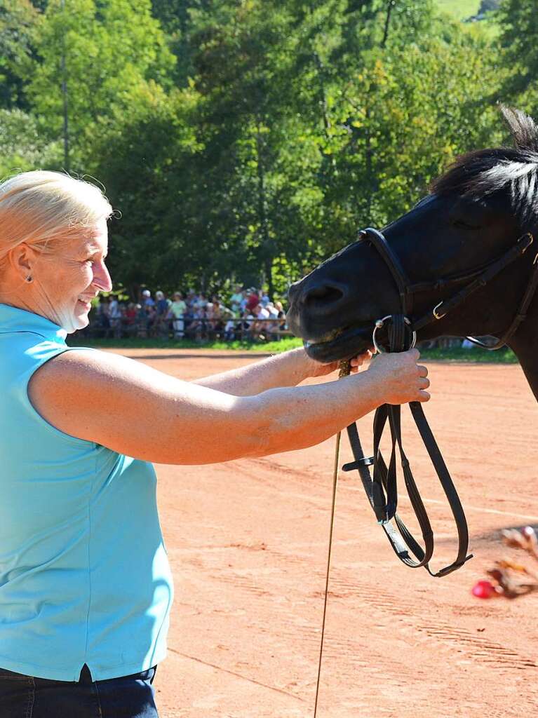 Mchtig ins Zeug legten sich groe und kleine Pferdebesitzer bei der Prsentation ihrer Tiere beim Kanderner Rossmrt. Erstmals stemmte die Stadtverwaltung die Organisation Traditionsveranstaltung komplett in Eigenregie.