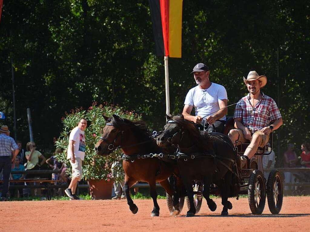 Mchtig ins Zeug legten sich groe und kleine Pferdebesitzer bei der Prsentation ihrer Tiere beim Kanderner Rossmrt. Erstmals stemmte die Stadtverwaltung die Organisation Traditionsveranstaltung komplett in Eigenregie.