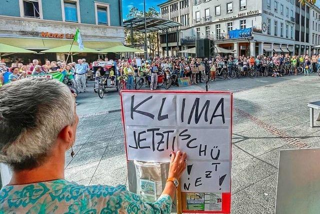 Rund 250 Menschen nehmen an der Fahrrad-Demo in Lörrach teil