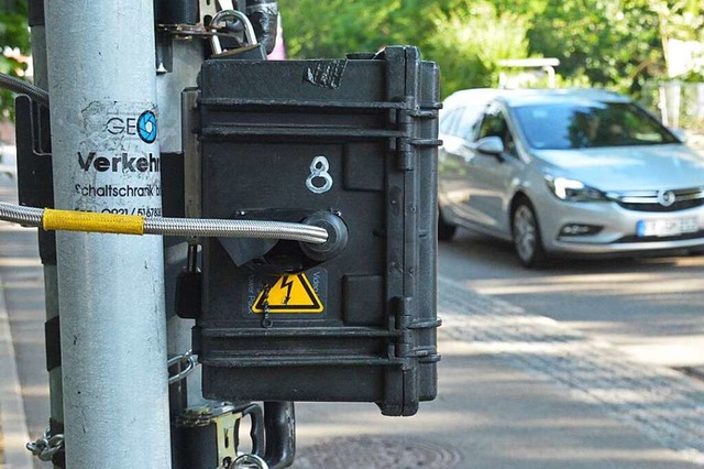 Wie hier in Efringen-Kirchen erfasst d...n Messgert in Schliengen den Verkehr.  | Foto: Hannes Lauber