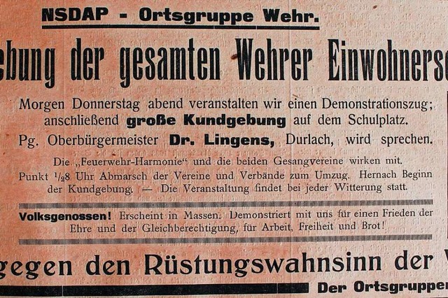 Ein Dokument aus Deutschlands finstere... zur groen Nazi-Kundgebung zu kommen.  | Foto: Hansjrg Bader