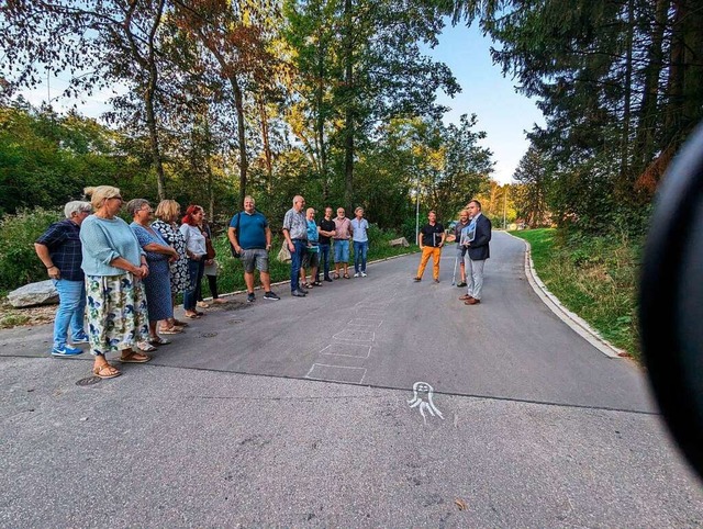 Der Gemeinderat Laufenburg mit Brgerm... rechts) auf der sanierten Jahnstrae.  | Foto: Julia Becker