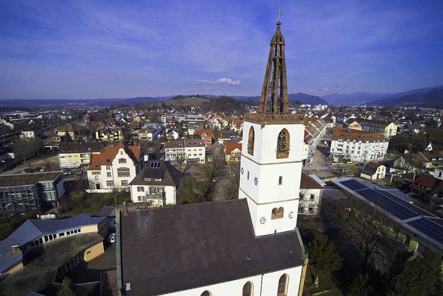 Bleibt bist Ende Oktober zu: Die Kirche Sankt Georg in Denzlingen  | Foto: Michael Saurer