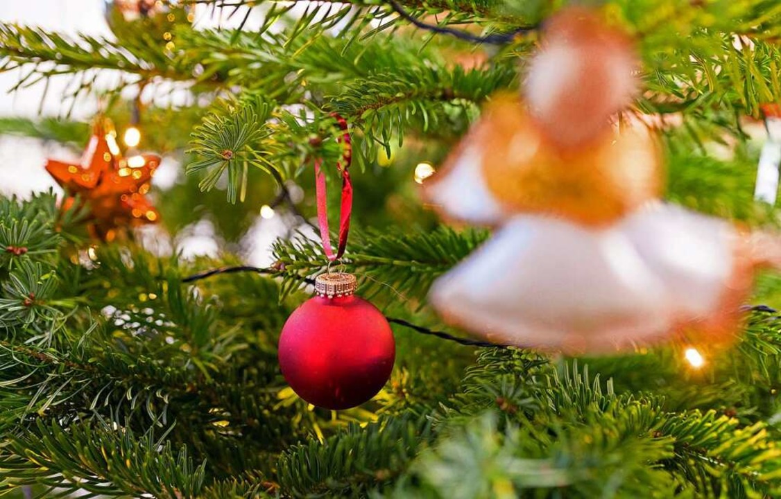 Weihnachtsbäume und Christkugeln, Zuck...isfest im Spätsommer schriller machen.  | Foto: Jonas Walzberg (dpa)