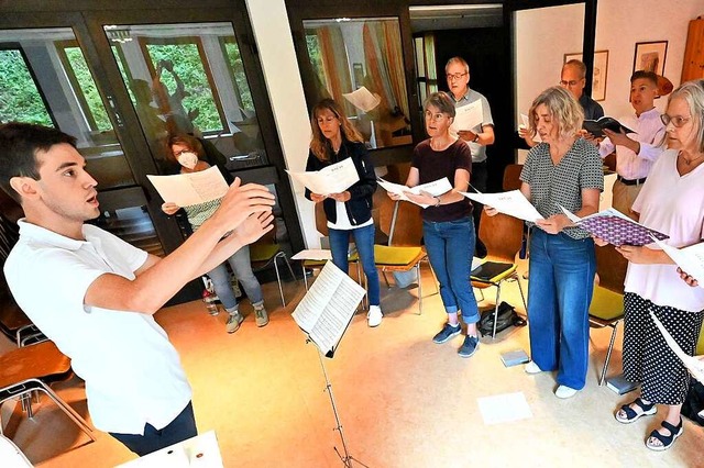 Seit Februar studiert die Schola der k...bastian Pietsch eine Bach-Kantate ein.  | Foto: Markus Zimmermann